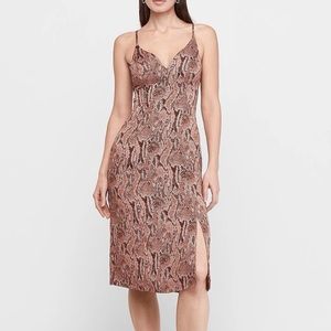 EXPRESS Snakeskin V-neck Slip Dress
